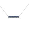 Image 1 : Fashion Blue Sapphire & Diamond Rectangular Halo Necklace