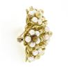 Image 5 : Vintage 18k Yellow Gold White Pearl Cluster Flower Bouquet Circle Pin Brooch