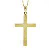Image 5 : Vintage 14K Yellow Gold Pave Diamond Hand Engraved Square Cross Pendant w/ Chain