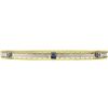 Image 2 : Antique Art Deco Solid 14K TT Gold Sapphire Etched 7.5" Slip On Bangle Bracelet