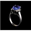 Image 4 : 4.47 ctw Tanzanite and Diamond Ring - 14KT White Gold