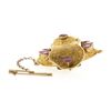Image 7 : Antique Etruscan Revival 14k Gold Rhodolite Garnet Floral Repousse Work Brooch