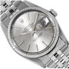 Image 1 : Rolex Mens Stainless Steel 36MM Silver Index White Gold Fluted Bezel Datejust Wr