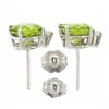 Image 5 : NEW 14k White Gold 2.86 ctw Round Green Peridot w/ Diamond Accent Stud Earrings