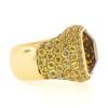 Image 5 : Pasqual Bruni 18K Yellow Gold Large Citrine w/ Yellow Sapphires Cocktail Ring