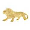 Image 1 : Vintage 18K Yellow Gold Detailed Textured Standing Lion w/ Ruby Eye Brooch Pin