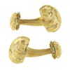Image 5 : Henry Dunay 18k Yellow Gold Hammered Finish Infinity Love Knot Men's Cufflinks