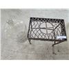 Image 1 : Decorative Metal Plant Stand & Lg Glass Bottle.  Stand  17 w, 15 h, 11 d.  Bottle 7 dia18 1/2 h