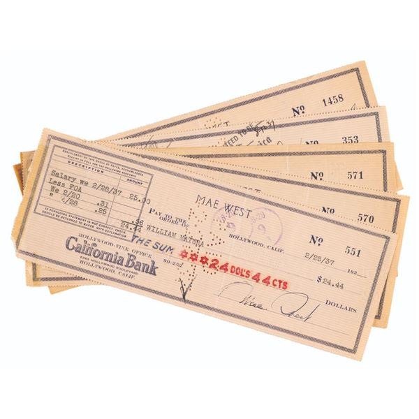 A Collection of Mae West Signed Checks.