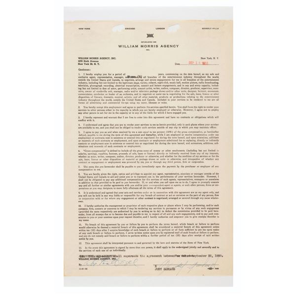 A Judy Garland Signed Contract.