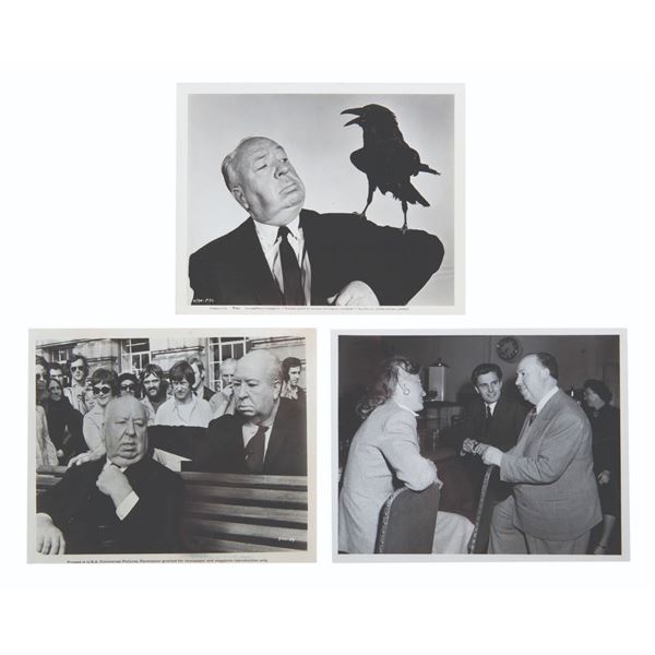 Three Alfred Hitchcock Publicity Photos.