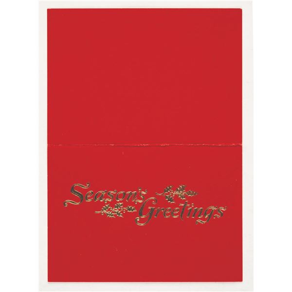 A Frank Sinatra Signed Season's Greetings Card.