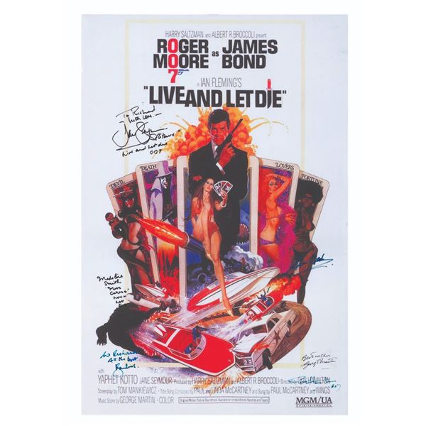 A Multi-Signed Reproduction "Live and Let Die" Poster.