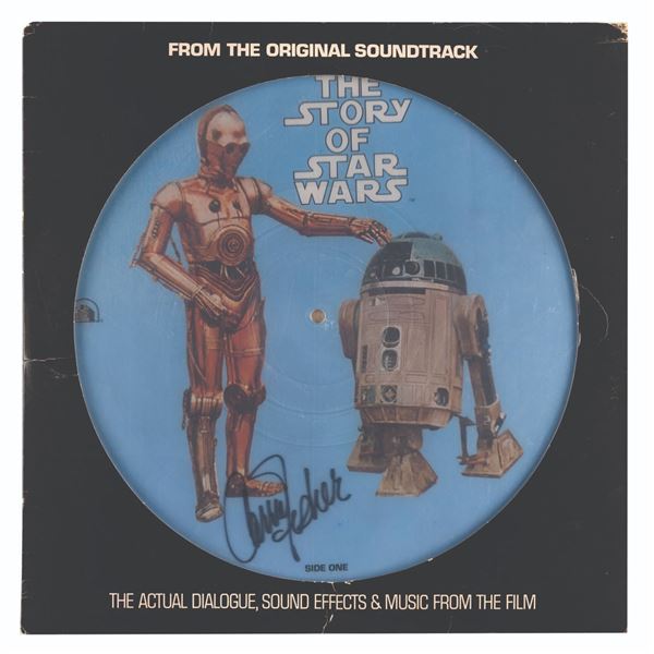 A Carrie Fisher Signed The Story of Star Wars Picture Disc.