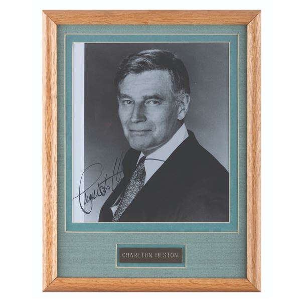 A Charlton Heston Signed Headshot.