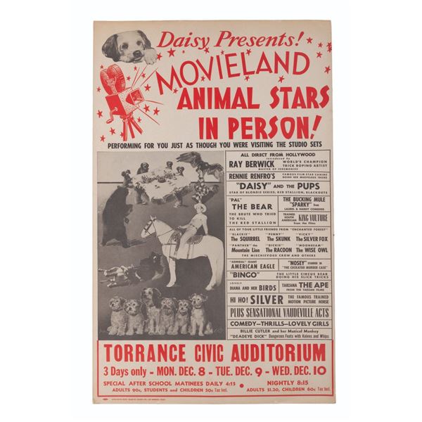 A Movieland Animal Stars in Person Poster.