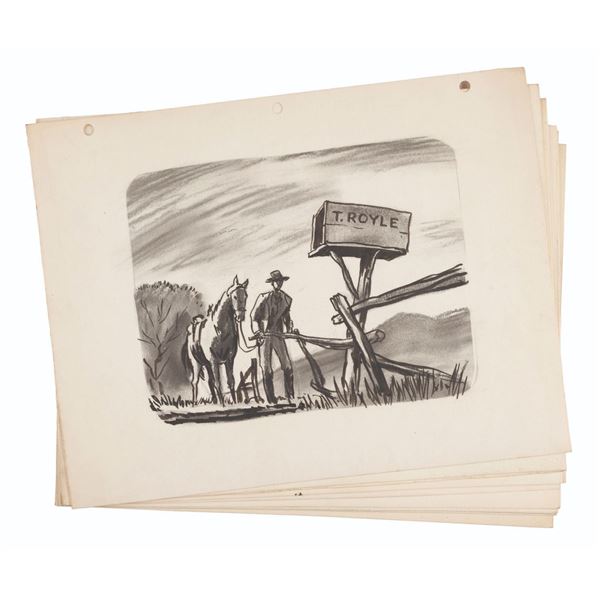 A Collection of Harper Goff "Bright Leaf" Story Drawings.