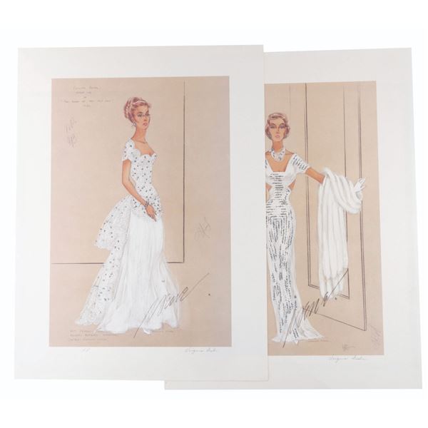 A Pair of 1940s Hollywood Costume Design Lithographs.