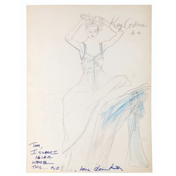 A "Godfather Part II" Diane Keaton Signed Costume Design.