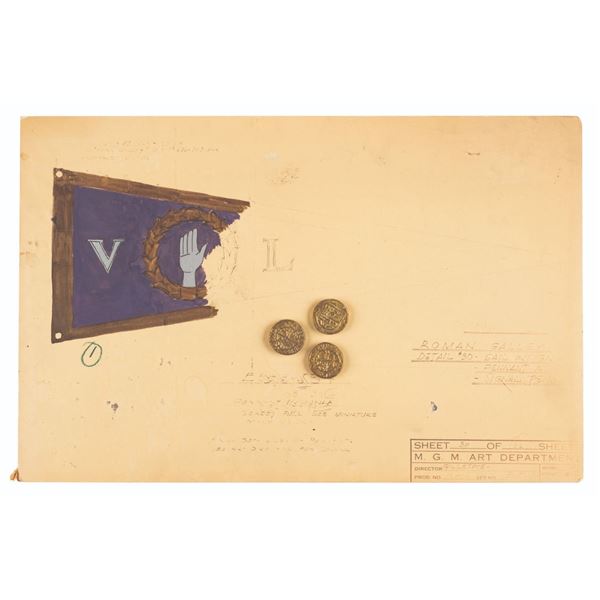 A "Ben-Hur" Color Model Brownline and Three Prop Coins.