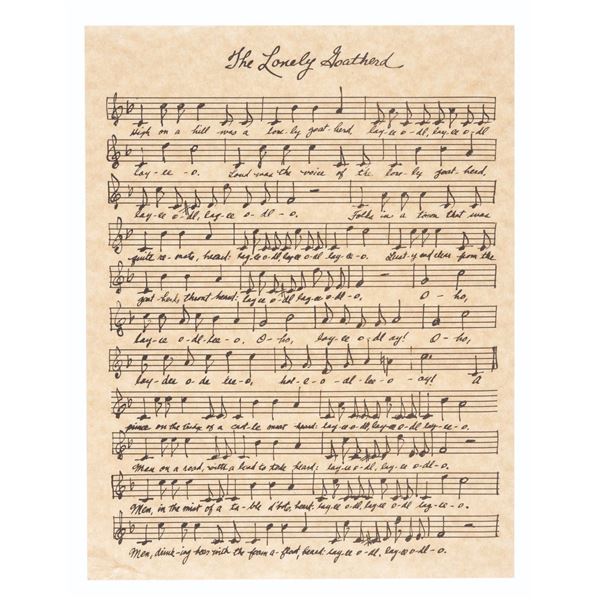 Prop "The Lonely Goatherd" Sheet Music for "The Sound of Music."