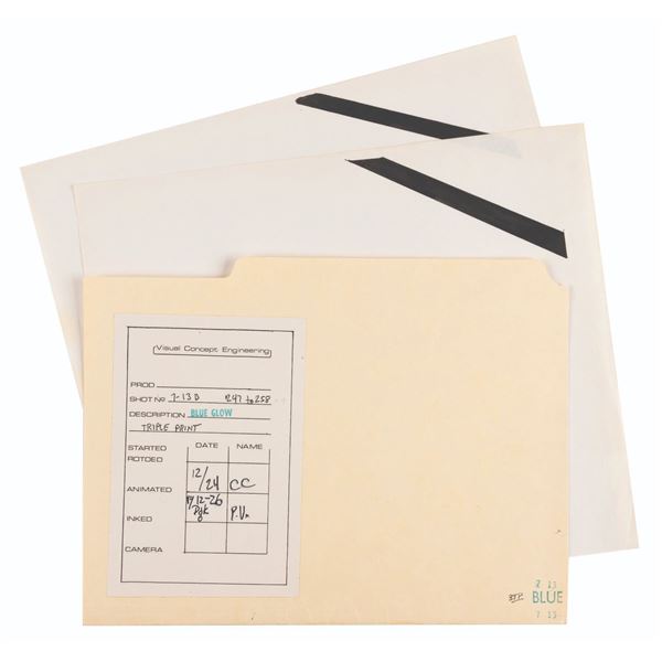 A Pair of Star Wars Laser Canon SFX Drawings with Production Folder.