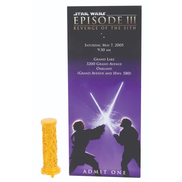 A "Revenge of the Sith" Naboo Miniature Pillar and Screening Invitation.