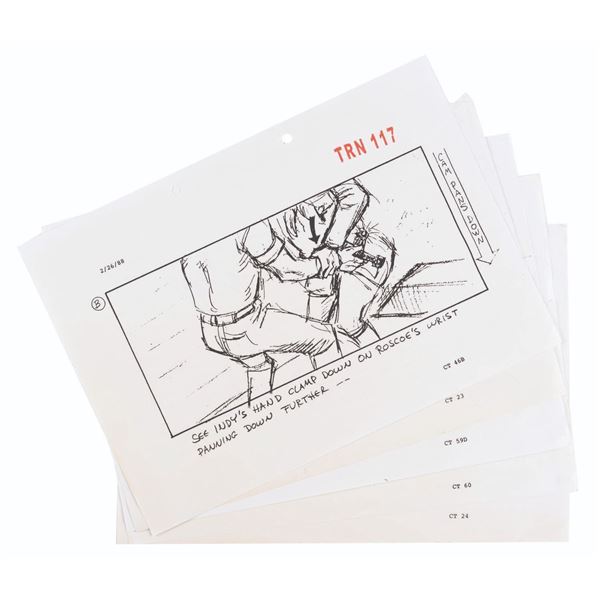 Five Production-Used Storyboard Pages from "The Last Crusade.”