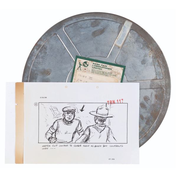 A Production-Used "The Last Crusade” Film Canister and Storyboard Pages.