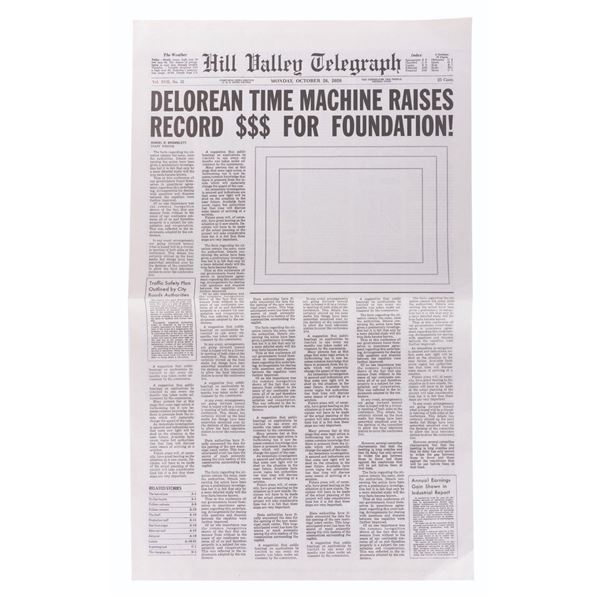An "Expedition: Back to the Future" Prop Newspaper.