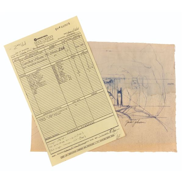 A Signed "The Goonies” Production Blueprint and Call Sheet.