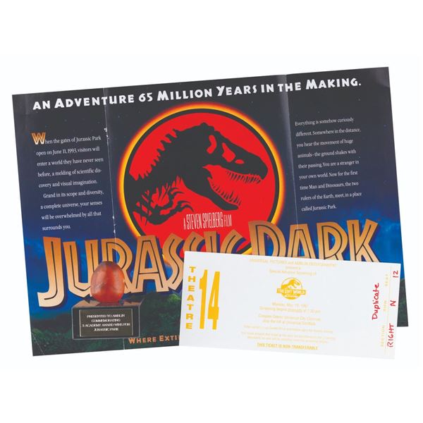 Three "Jurassic Park" Crew Souvenirs.