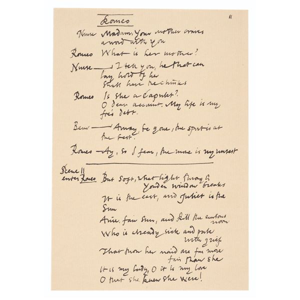 A "Shakespeare in Love” Prop Script Page.