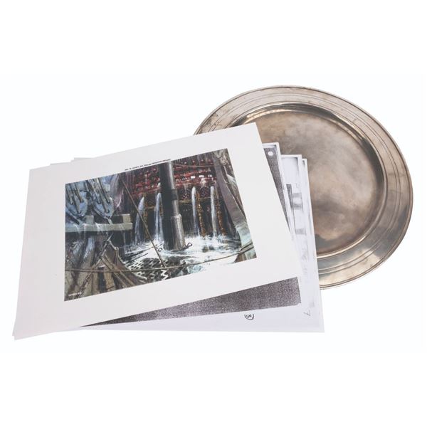 A "Harry Potter and the Goblet of Fire” Great Hall Dining Plate and Storyboard Pages.