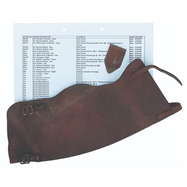 A Pair of The Lord of the Rings Armor Pieces and a Shooting Document.