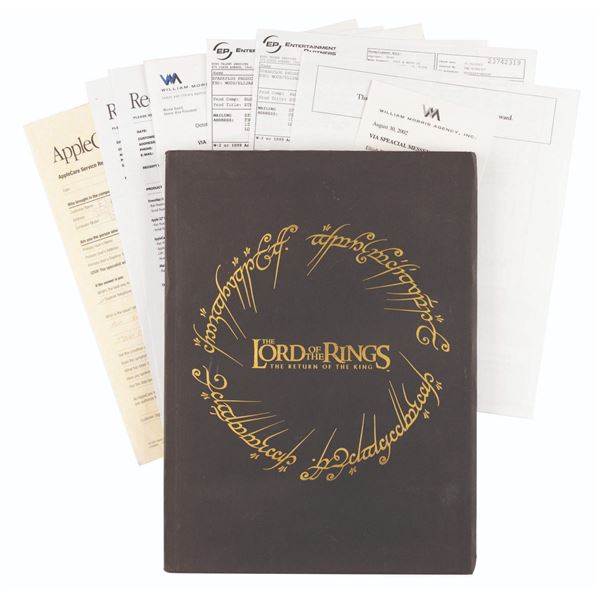 Elijah Wood Personal Documents and Lord of the Rings Book.