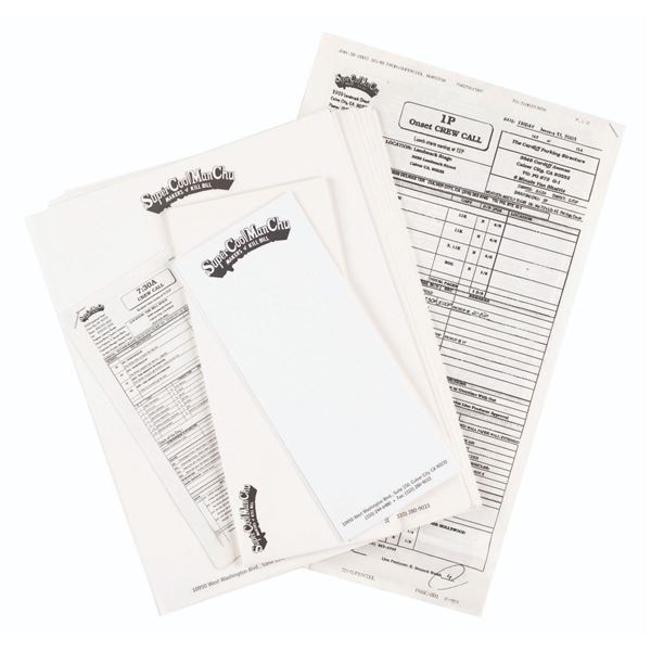 A Pair of "Kill Bill” Call Sheets and Super Cool Man Chu Stationery.