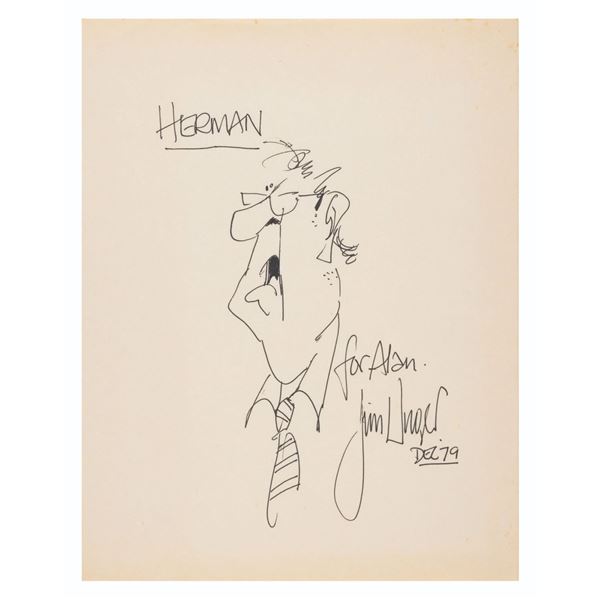 A Herman Drawing Signed by Jim Unger.