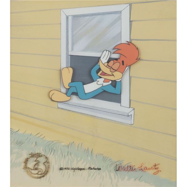 A Walter Lantz Signed Woody Woodpecker Cel.