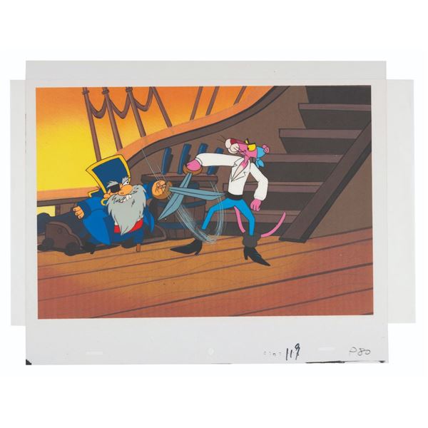 A "Pink Panther" Pirate Cel & Drawings.