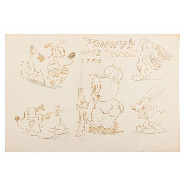 A "Porky's Hare Hunt" Studio Model Sheet.