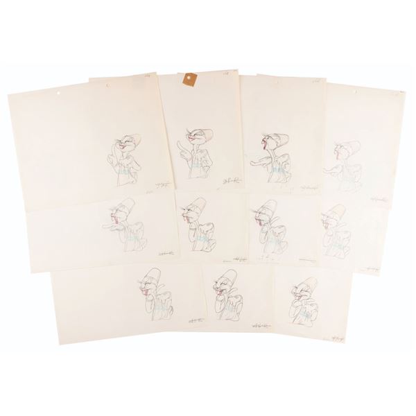 A Collection of "Bugs Bunny Gets the Boid” Production Drawings.
