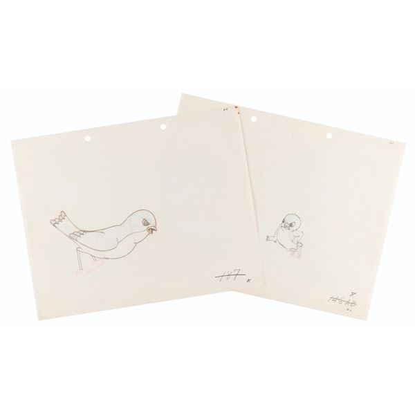 A Pair of "Wacky Wildlife" Production Drawings.