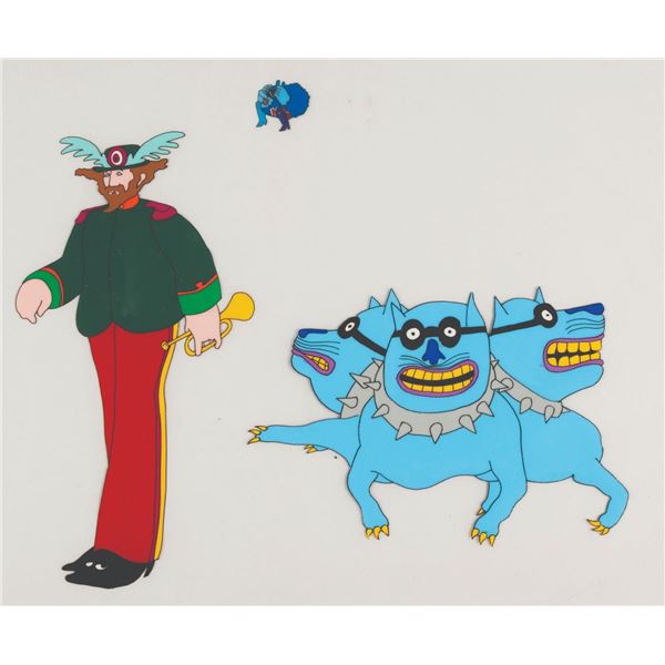 A "Yellow Submarine” Four-Headed Bulldog Production Cel.