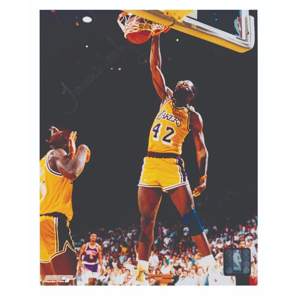 A Signed Photo of Los Angeles Laker James Worthy.