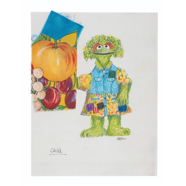 A "Sesame Street" Costume Concept with Fabric Sample.