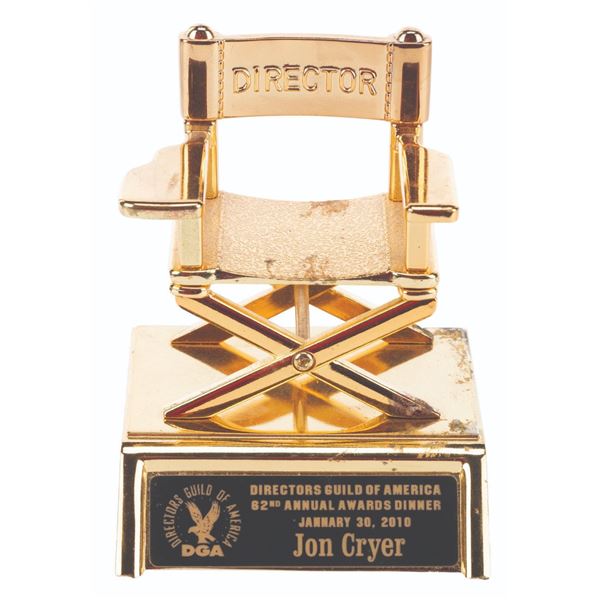 A Jon Cryer "Two and a Half Men” Costume Shirt and Director's Guild Award Trophy.