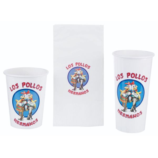 "Breaking Bad” Prop Los Pollos Hermanos Cups and a Napkin.