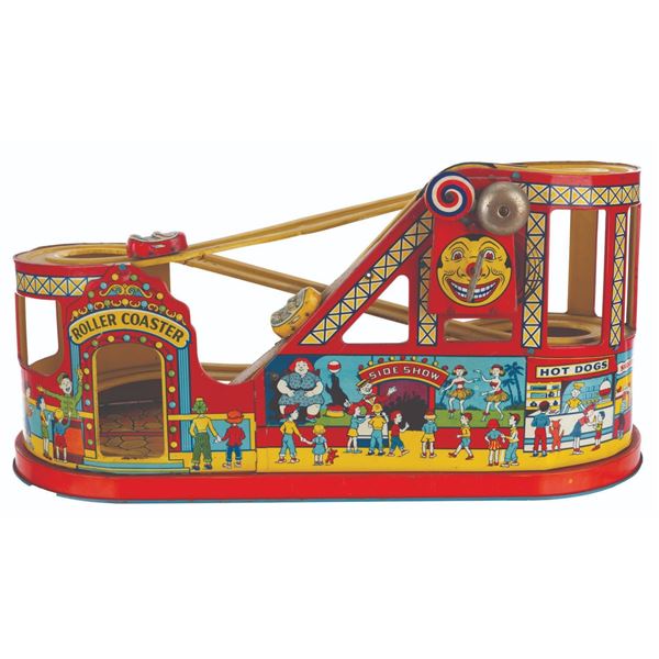 A Chein Roller Coaster Wind-Up Tin Toy.
