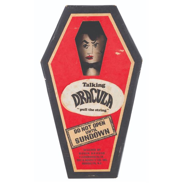 A 1970s Talking Dracula Doll with Coffin Box.